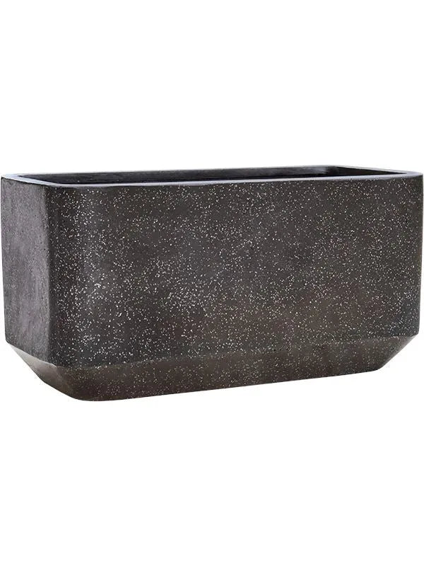 Baq Terrazzo Plant Pot 40cm Height 33cm Dia Rounded Rectangle Black