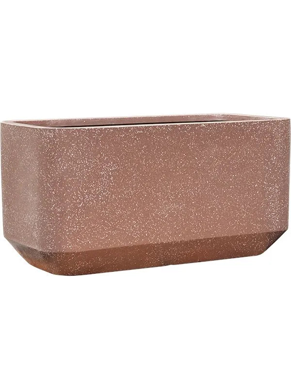 Baq Terrazzo Plant Pot 40cm Height 33cm Dia Rounded Rectangle Mocha