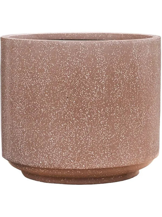 Baq Terrazzo Plant Pot 44cm Height 50cm Dia Cylinder Mocha