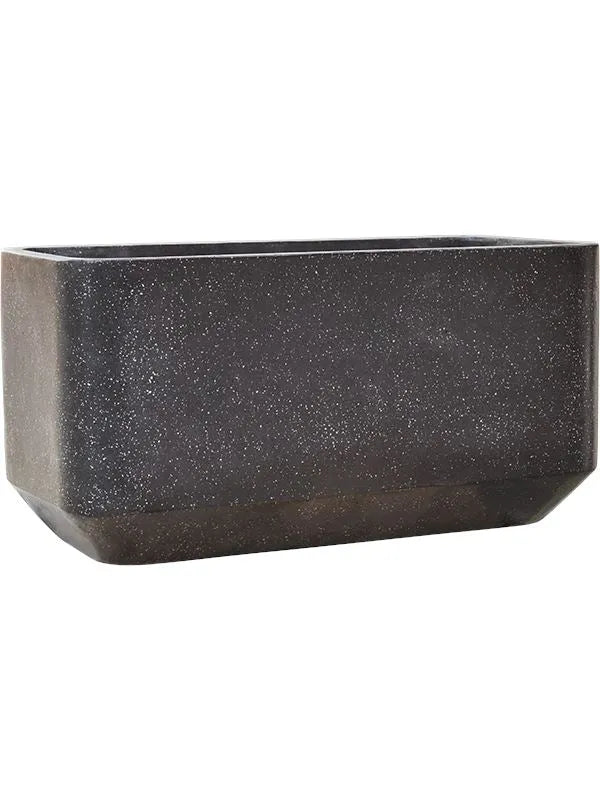 Baq Terrazzo Plant Pot 50cm Height 43cm Dia Rounded Rectangle Black