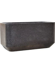Baq Terrazzo Plant Pot 50cm Height 43cm Dia Rounded Rectangle Black