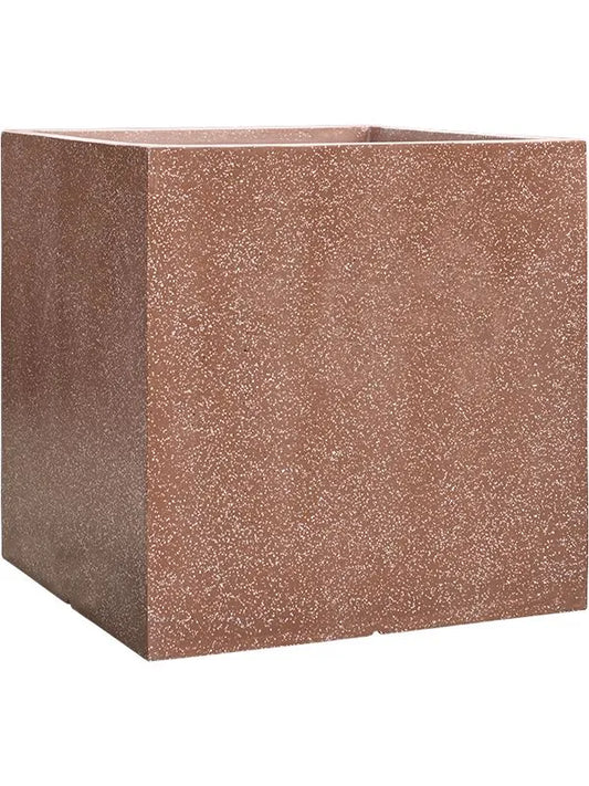 Baq Terrazzo Plant Pot 50cm Height 48cm Dia Cube Mocha