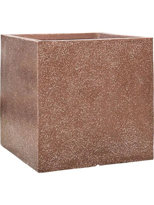 Baq Terrazzo Plant Pot 60cm Height 53cm Dia Cube Mocha