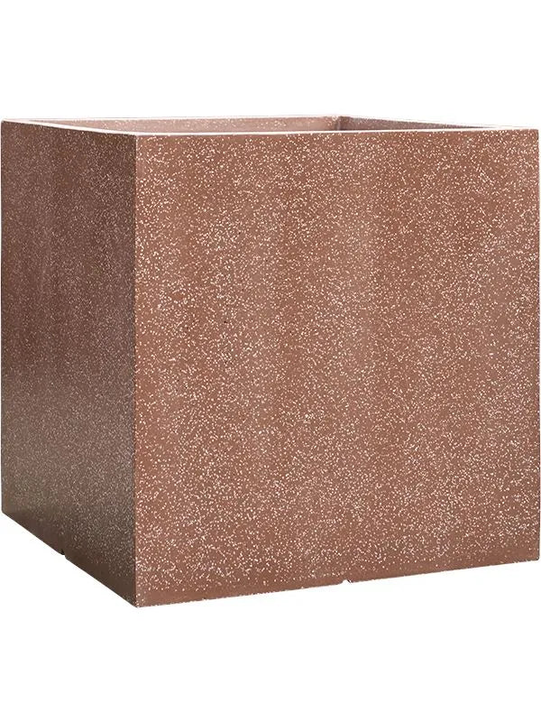 Baq Terrazzo Plant Pot 70cm Height 63cm Dia Cube Mocha