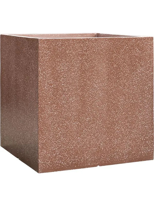 Baq Terrazzo Plant Pot 70cm Height 63cm Dia Cube Mocha