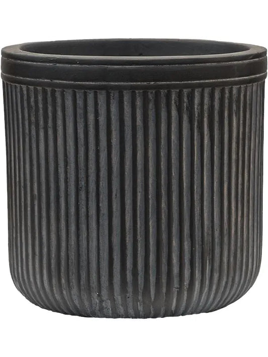 Baq Vertical Rib Plant Pot 24cm Height 19cm Dia Cylinder Anthracite
