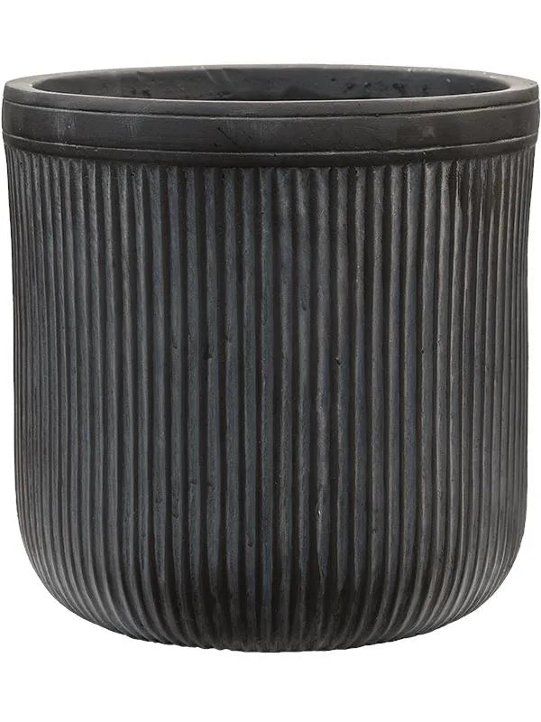 Baq Vertical Rib Plant Pot 31cm Height 26cm Dia Cylinder Anthracite