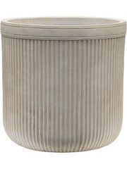 Baq Vertical Rib Plant Pot 31cm Height 26cm Dia Cylinder Beige