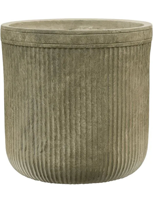Baq Vertical Rib Plant Pot 31cm Height 26cm Dia Cylinder Green