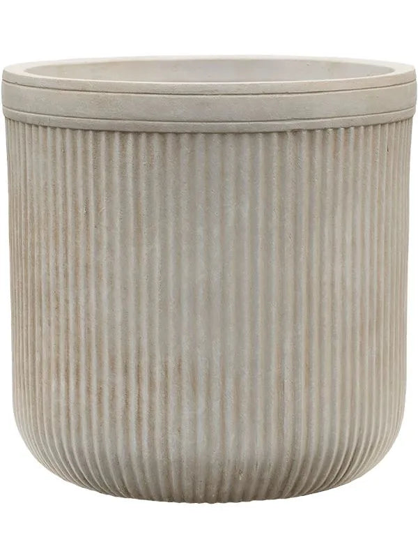 Baq Vertical Rib Plant Pot 40cm Height 36cm Dia Cylinder Beige