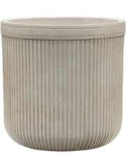 Baq Vertical Rib Plant Pot 40cm Height 36cm Dia Cylinder Beige