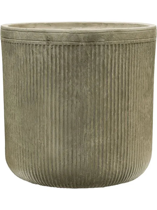 Baq Vertical Rib Plant Pot 40cm Height 36cm Dia Cylinder Green
