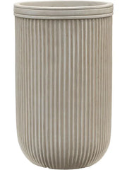 Baq Vertical Rib Plant Pot 47cm Height 26cm Dia Cylinder Beige