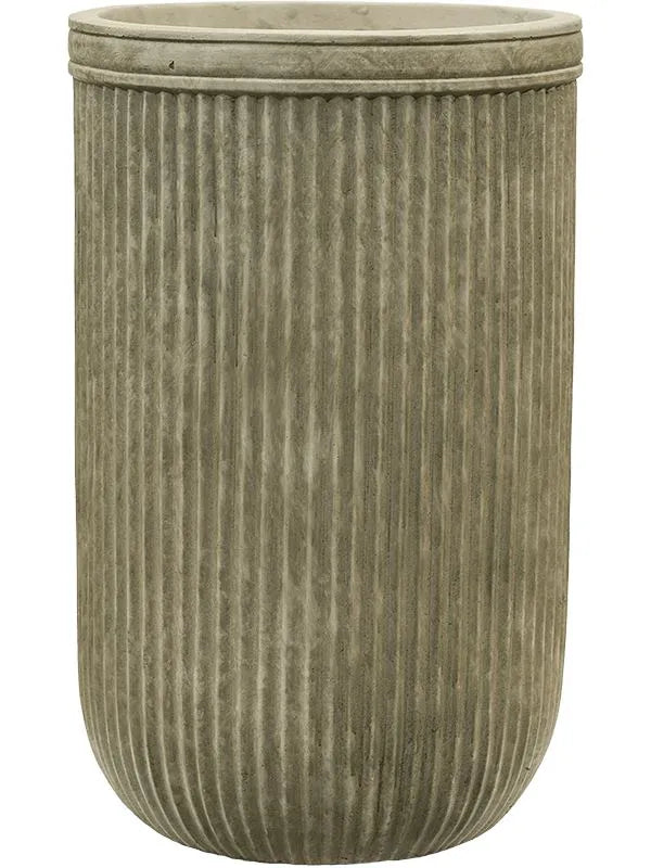 Baq Vertical Rib Plant Pot 47cm Height 26cm Dia Cylinder Green
