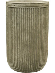 Baq Vertical Rib Plant Pot 47cm Height 26cm Dia Cylinder Green