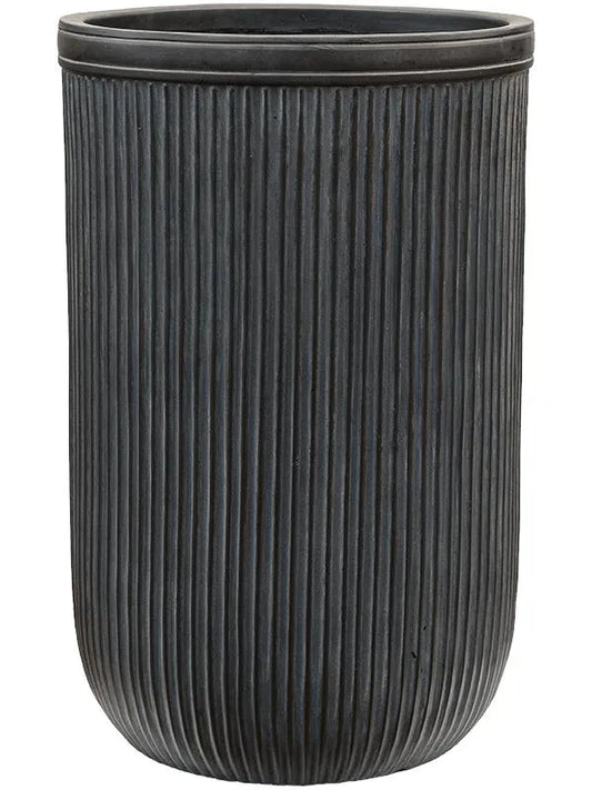 Baq Vertical Rib Plant Pot 57cm Height 33cm Dia Cylinder Anthracite