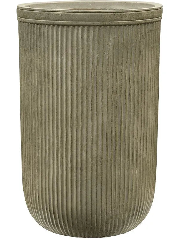 Baq Vertical Rib Plant Pot 57cm Height 33cm Dia Cylinder Green