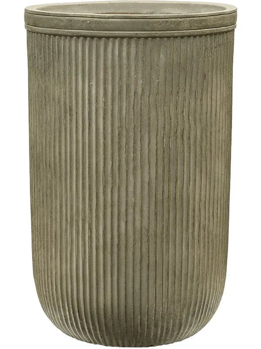 Baq Vertical Rib Plant Pot 57cm Height 33cm Dia Cylinder Green