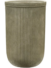 Baq Vertical Rib Plant Pot 57cm Height 33cm Dia Cylinder Green