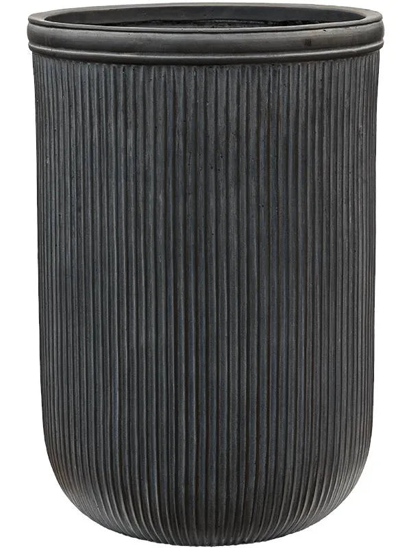 Baq Vertical Rib Plant Pot 65cm Height 41cm Dia Cylinder Anthracite
