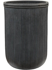 Baq Vertical Rib Plant Pot 65cm Height 41cm Dia Cylinder Anthracite
