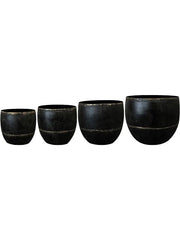Belia Plant Pot 20cm Height cm Dia Pot Vintage Black (set of 4)