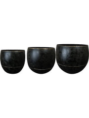 Belia Plant Pot 33cm Height cm Dia Pot Vintage Black (set of 3)