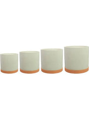 Birte Plant Pot 15cm Height cm Dia Pot With Saucer Cream (set of 4)