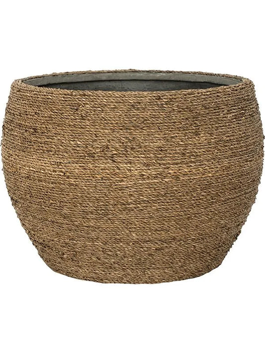 Bohemian Plant Pot 28cm Height 37cm Dia Abby M Straw Grass
