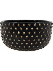 Bolino Plant Pot 11cm Height 17cm Dia Bowl Shiny Black