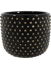 Bolino Plant Pot 13cm Height 12cm Dia Pot Shiny Black