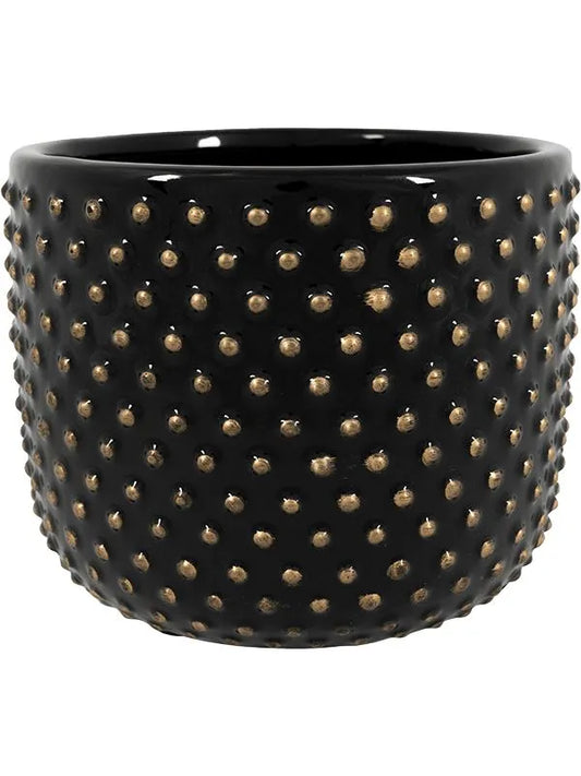 Bolino Plant Pot 15cm Height 15cm Dia Pot Shiny Black