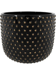 Bolino Plant Pot 17cm Height 17cm Dia Pot Shiny Black