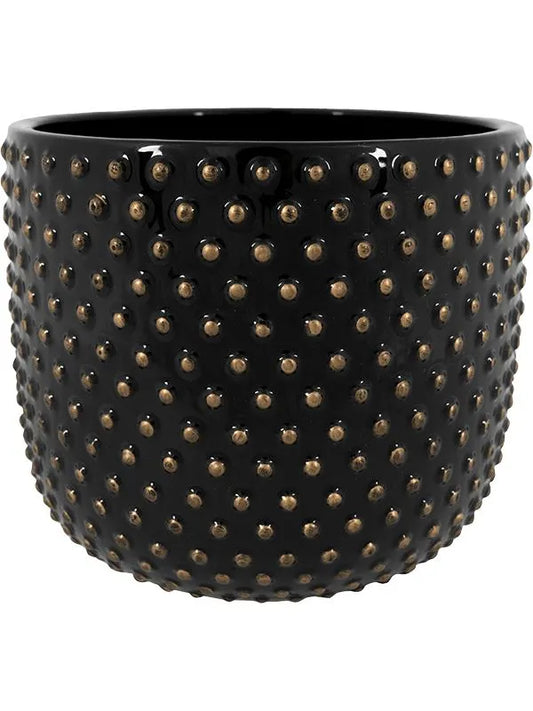Bolino Plant Pot 21cm Height 21cm Dia Pot Shiny Black