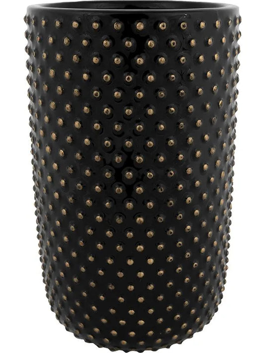 Bolino Plant Pot 29cm Height 14cm Dia Pot Tall Shiny Black