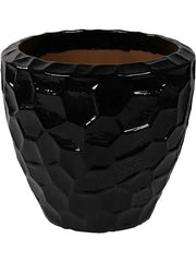 Cascara Plant Pot 50cm Height 45cm Dia Couple Relief Black Shiny