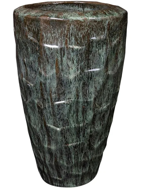Cascara Plant Pot 74cm Height 33cm Dia Vase Holly Green