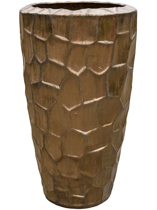 Cascara Plant Pot 75cm Height 34cm Dia Partner Relief Sepia