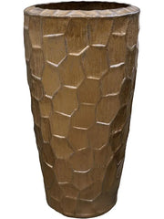 Cascara Plant Pot 95cm Height 41cm Dia Partner Relief Sepia