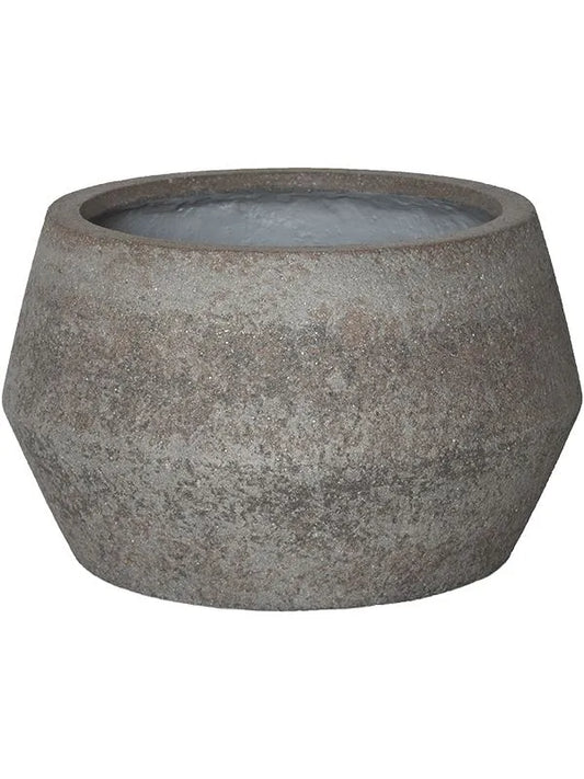 Cement & Stone Plant Pot 21cm Height 25cm Dia Harley Low S, Dioriet Grey