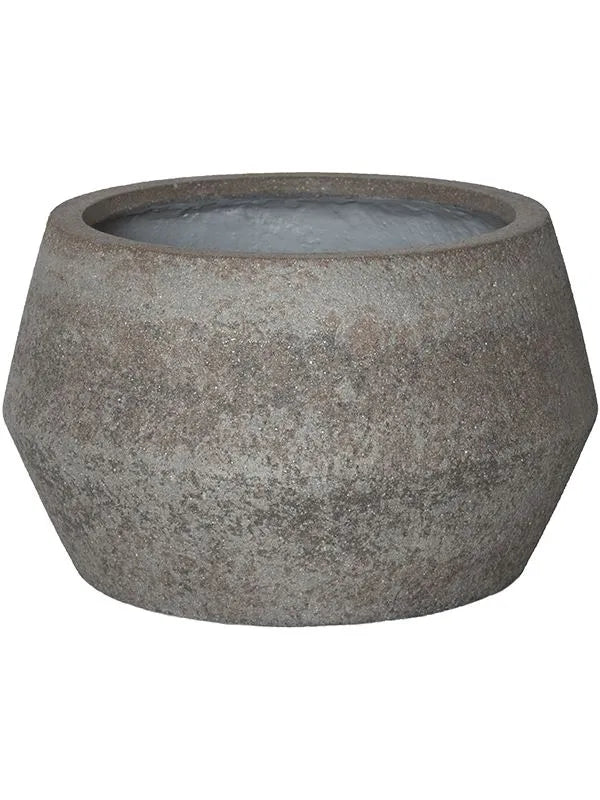 Cement & Stone Plant Pot 32cm Height 38cm Dia Harley Low L, Dioriet Grey