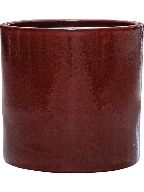 Cylinder Plant Pot 40cm Height 35cm Dia Pot Deep Red