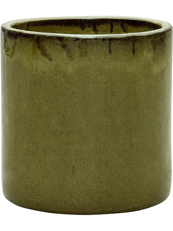 Cylinder Plant Pot 40cm Height 35cm Dia Pot Green