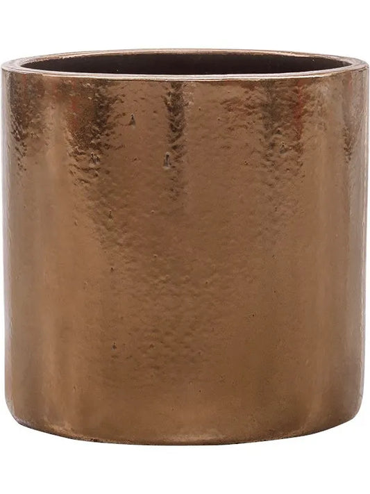 Cylinder Plant Pot 50cm Height 45cm Dia Pot Gold