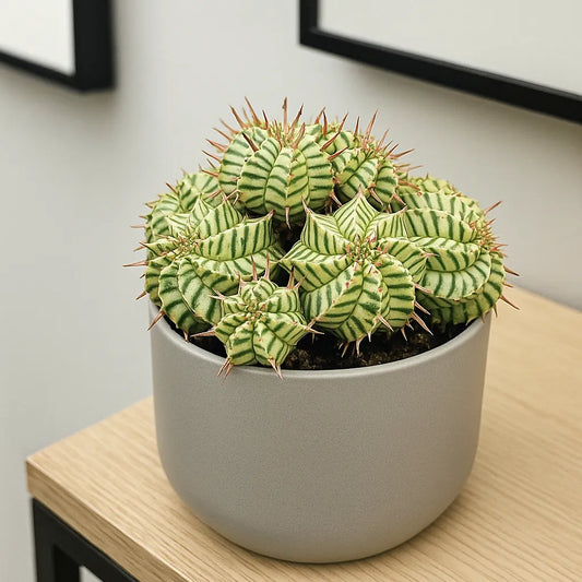 Euphorbia Meloformis Variegata Cactus House Plant in 10.5cm Pot