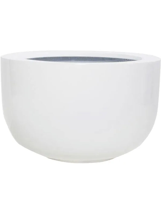 Fiberstone Plant Pot 20cm Height 24cm Dia Sunny M Glossy White