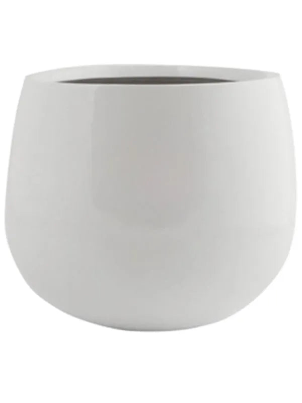 Fiberstone Plant Pot 22cm Height 18cm Dia Kevan M Glossy White