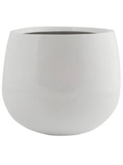Fiberstone Plant Pot 22cm Height 18cm Dia Kevan M Glossy White