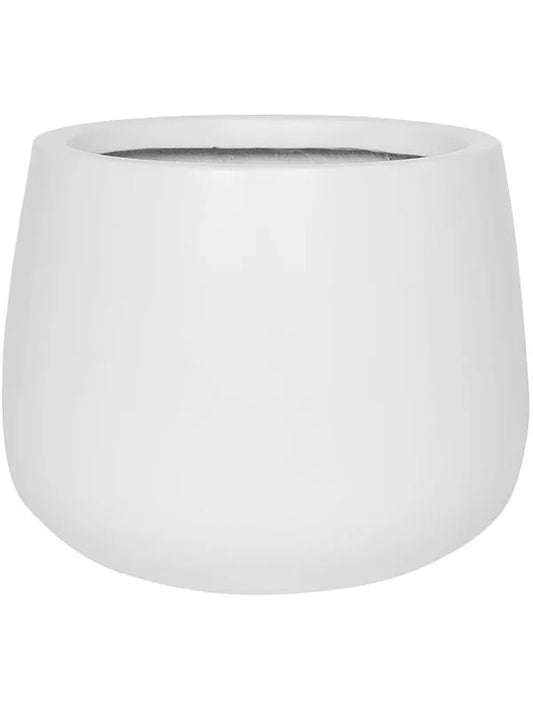 Fiberstone Plant Pot 22cm Height 18cm Dia Kevan M Matt white