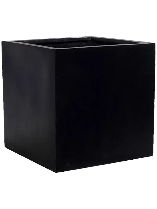 Fiberstone Plant Pot 30cm Height 24cm Dia Block S Black